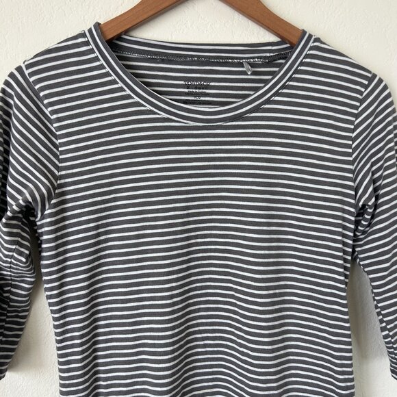 Toad and Co Top Womens XS Grey Striped Organic Cotton Outdoor Hiking Ursa Tunic - Picture 2 of 8
